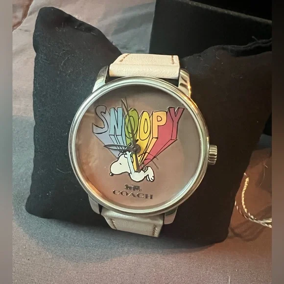 Coach Snoopy Dial Watch with Beige Strap - Picture 1 of 7